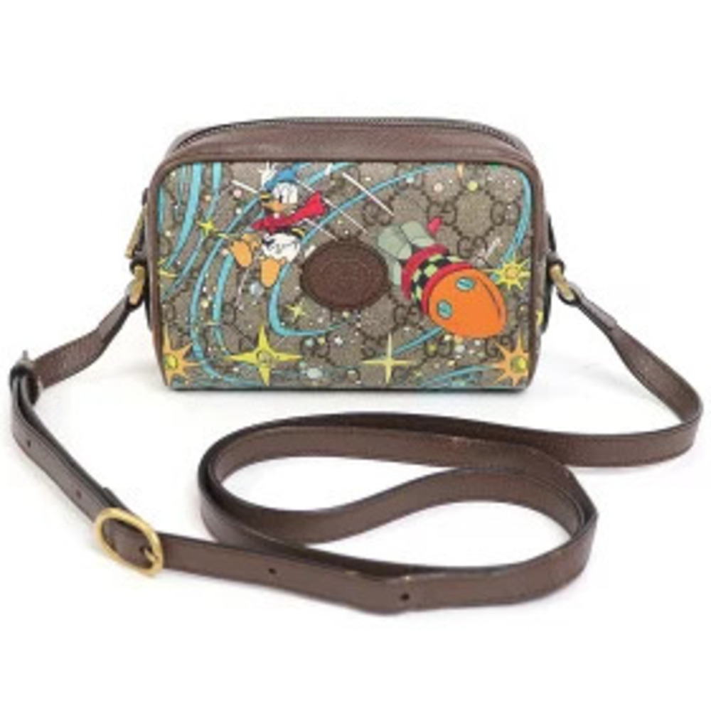 Gucci Disney Donald Duck Bag GG Supreme Beige Ebony Crossbody - Picture 10 of 13